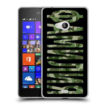 Силиконовый чехол на Microsoft Lumia 540 с принтом ФАМИЛИЯ