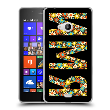Силиконовый чехол на Microsoft Lumia 540 с принтом ИМЯ