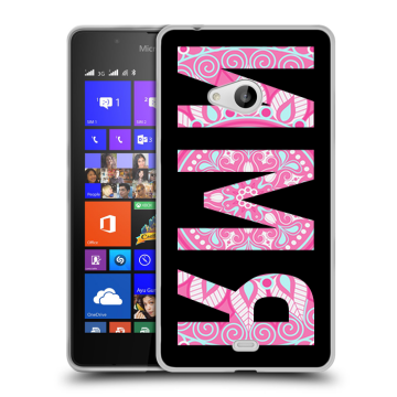 Силиконовый чехол на Microsoft Lumia 540 с принтом ИМЯ