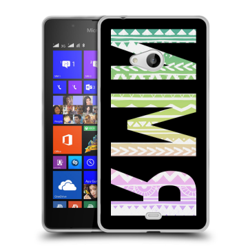 Силиконовый чехол на Microsoft Lumia 540 с принтом ИМЯ