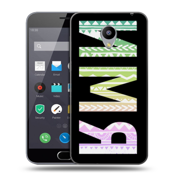 Пластиковый чехол на Meizu M2 Note с принтом ИМЯ