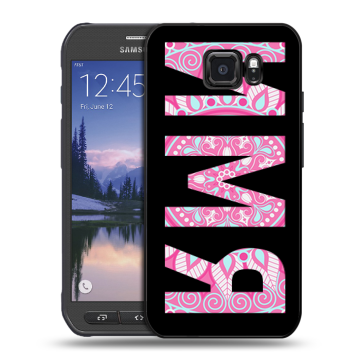Пластиковый чехол на Samsung Galaxy S6 Active с принтом ИМЯ