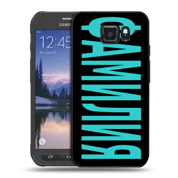 Пластиковый чехол на Samsung Galaxy S6 Active с принтом ФАМИЛИЯ