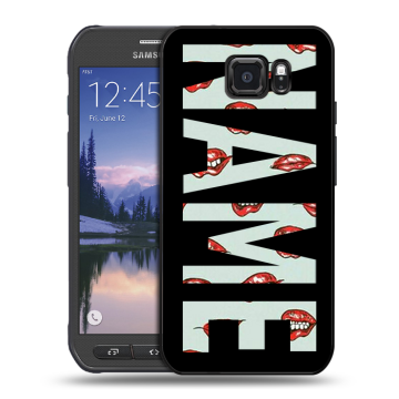 Пластиковый чехол на Samsung Galaxy S6 Active с принтом NAME