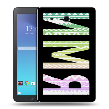 Силиконовый чехол на Samsung Galaxy Tab E 9.6 с принтом ИМЯ