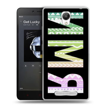 Силиконовый чехол на Xiaomi RedMi Note 2 с принтом ИМЯ