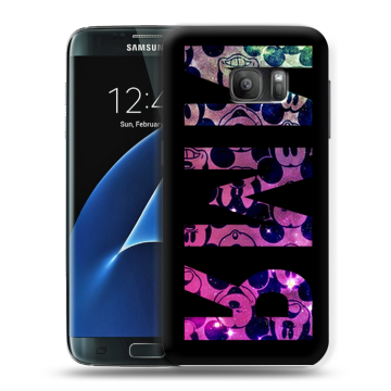Силиконовый противоударный чехол на Samsung Galaxy S7 с принтом ИМЯ