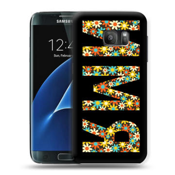 Силиконовый противоударный чехол на Samsung Galaxy S7 с принтом ИМЯ