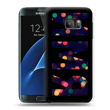 Силиконовый противоударный чехол на Samsung Galaxy S7 с принтом ИМЯ