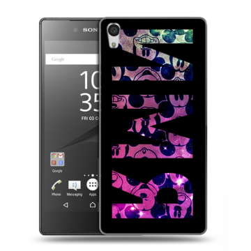 Силиконовый чехол на Sony Xperia Z5 Premium с принтом ИМЯ
