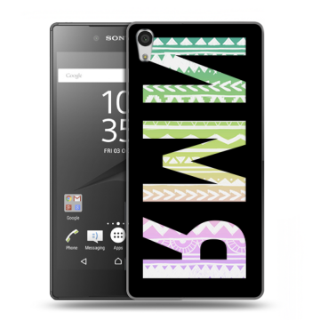 Силиконовый чехол на Sony Xperia Z5 Premium с принтом ИМЯ