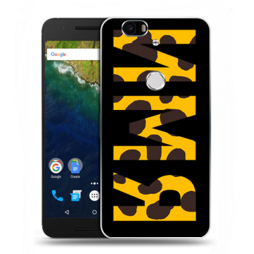 Силиконовый чехол на Google Huawei Nexus 6P с принтом ИМЯ