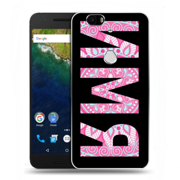 Силиконовый чехол на Google Huawei Nexus 6P с принтом ИМЯ