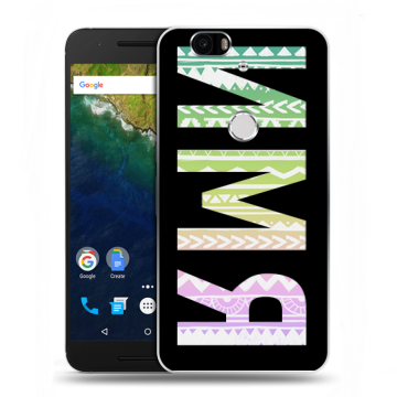 Силиконовый чехол на Google Huawei Nexus 6P с принтом ИМЯ
