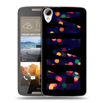 Силиконовый чехол на HTC Desire 828 с принтом ИМЯ