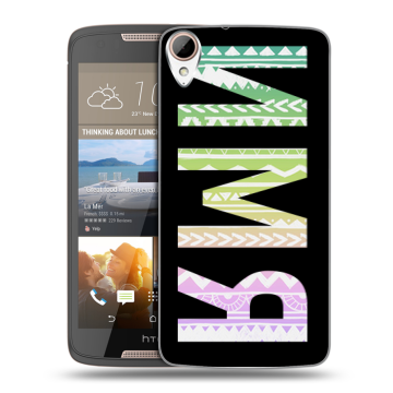 Силиконовый чехол на HTC Desire 828 с принтом ИМЯ
