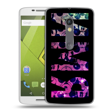 Пластиковый чехол на Motorola Moto X Play с принтом ИМЯ