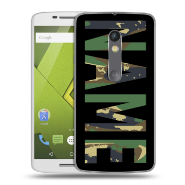 Пластиковый чехол на Motorola Moto X Play с принтом NAME
