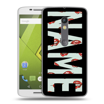Пластиковый чехол на Motorola Moto X Play с принтом NAME