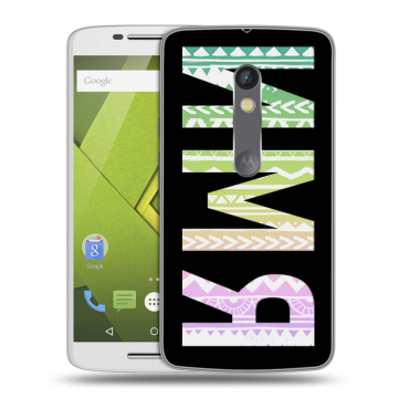 Пластиковый чехол на Motorola Moto X Play с принтом ИМЯ