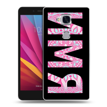 Силиконовый чехол на Huawei Honor 5X с принтом ИМЯ