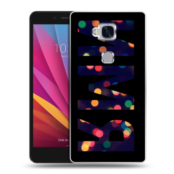 Силиконовый чехол на Huawei Honor 5X с принтом ИМЯ