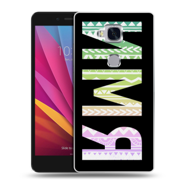 Силиконовый чехол на Huawei Honor 5X с принтом ИМЯ