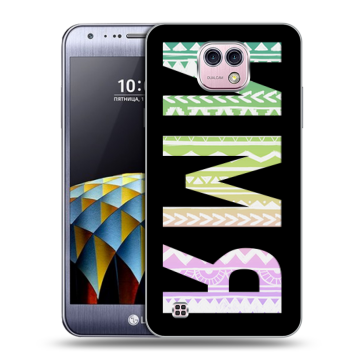 Силиконовый чехол на LG X cam с принтом ИМЯ
