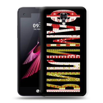 Пластиковый чехол на LG X screen с принтом ФАМИЛИЯ