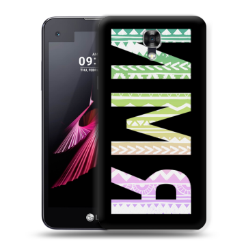 Пластиковый чехол на LG X screen с принтом ИМЯ