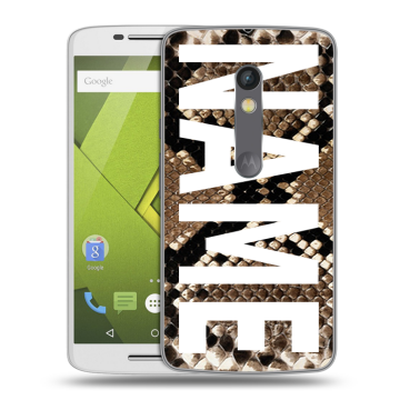 Силиконовый чехол на Lenovo Moto X Play с принтом NAME