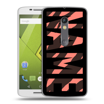 Силиконовый чехол на Lenovo Moto X Play с принтом NAME