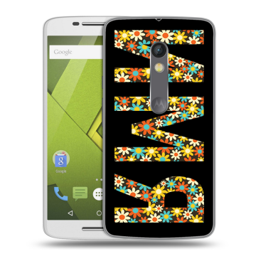 Силиконовый чехол на Lenovo Moto X Play с принтом ИМЯ