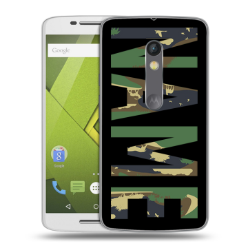 Силиконовый чехол на Lenovo Moto X Play с принтом NAME