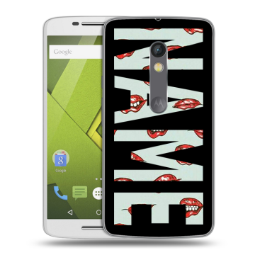 Силиконовый чехол на Lenovo Moto X Play с принтом NAME