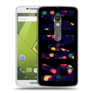 Силиконовый чехол на Lenovo Moto X Play с принтом ИМЯ