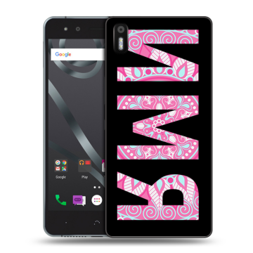 Силиконовый чехол на BQ Aquaris X5 с принтом ИМЯ