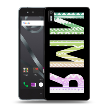 Силиконовый чехол на BQ Aquaris X5 с принтом ИМЯ