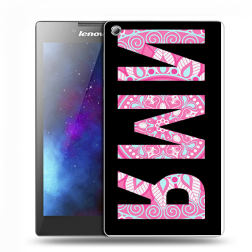 Силиконовый чехол на Lenovo Tab 3 7 с принтом ИМЯ