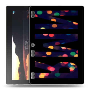 Силиконовый чехол на Lenovo Tab 3 10 с принтом ИМЯ