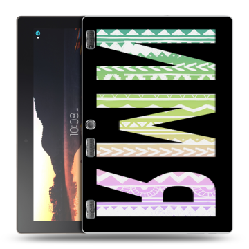 Силиконовый чехол на Lenovo Tab 3 10 с принтом ИМЯ