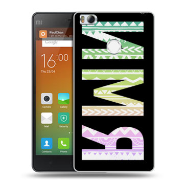 Пластиковый чехол на Xiaomi Mi4S с принтом ИМЯ