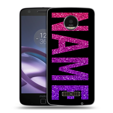 Пластиковый чехол на Lenovo Moto Z Force с принтом NAME