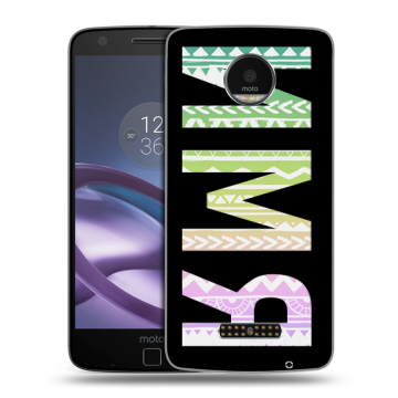 Пластиковый чехол на Lenovo Moto Z Force с принтом ИМЯ