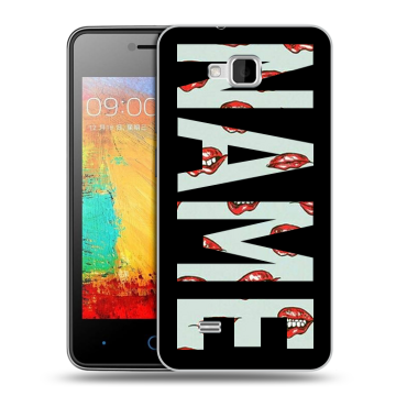 Силиконовый чехол на ZTE Blade AF3 с принтом NAME