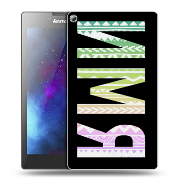 Силиконовый чехол на Lenovo Tab 2 A7-20 с принтом ИМЯ
