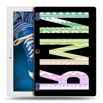 Силиконовый чехол на Lenovo Tab 2 A10-30 с принтом ИМЯ