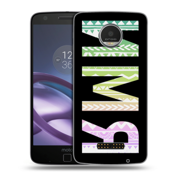 Пластиковый чехол на Lenovo Moto Z Play с принтом ИМЯ