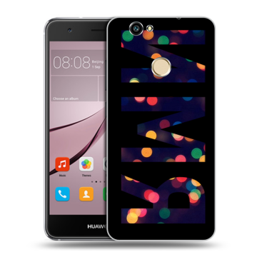 Силиконовый противоударный чехол на Huawei Nova с принтом ИМЯ