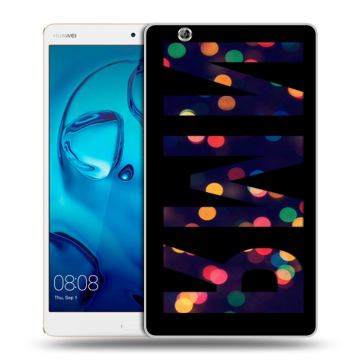 Силиконовый чехол на Huawei MediaPad M3 с принтом ИМЯ